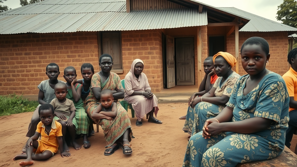 Patients waiting at rural Ugandan clinic—healthcare challenges in Uganda