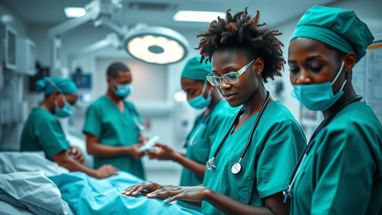 Dedicated medical professionals assisting patients in a well-equipped hospital ward at Case Clinic Medcare Uganda