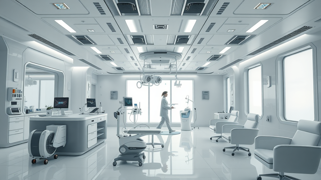 State-of-the-art Medcare clinic facilities interior with modern medical devices