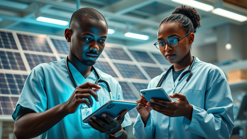 Ugandan medical team using mobile health technology for infectious disease surveillance and community outreach