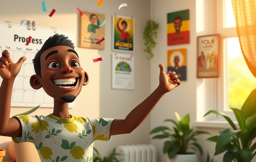 Optimistic Ugandan marking progress in chronic illness self-care journey